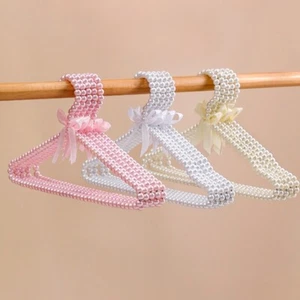 5X Faux Pearl Coat Hangers Sweet Girl Beaded Clothes Hanger Lolita Drying Rack - Picture 1 of 14