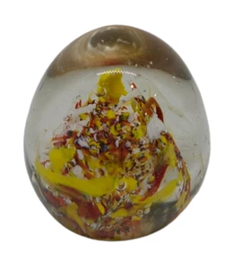Art Glass Paperweight Figurine Multi Color Asymmetrical Center Décor - Picture 1 of 6