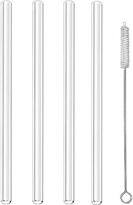 Clear Straight Glass Drinking Straws, 9" X 10 Mm Reusable Smoothie Straws, Se... - Picture 1 of 1
