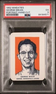 1952 Wheaties Hand Cut Portrait George Mikan PSA 5 EX - LA / Minneapolis Lakers - Foto 1 di 2