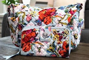 Vera Bradley On the Go Crossbody Bag & RFID Turnlock Wallet sea air floral - Picture 1 of 10