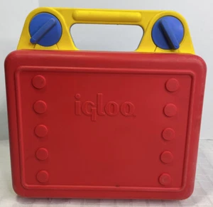 Igloo Kool Kit Hard Plastic Red Blue Yellow Lunch Box - Picture 1 of 9