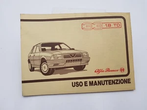 Manuale uso e manutenzione Alfa Romeo Alfa 33 1.800 TD Turbo Diesel edizion 1987 - Foto 1 di 24