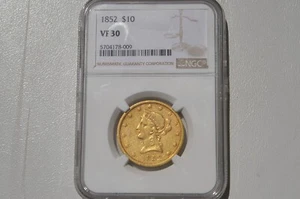 1852  GOLD US LIBERTY HEAD $10 DOLLAR COIN NGC VF 30 - Picture 1 of 6