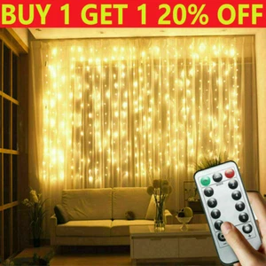 3Mx3M 300 LED Curtain Fairy String Lights Window Decor USB Plug in with Remote - Picture 1 of 18