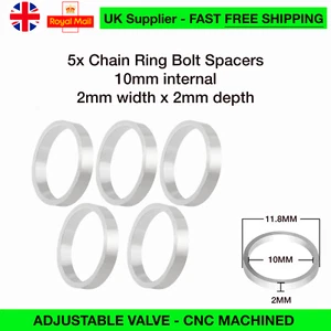 5 x Chainring Bolt Spacer Bike Washer FIXED track SINGLE SPEED 2mm Thickness - Picture 1 of 4
