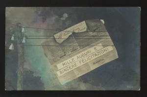 cartolina d'epoca-post card-MILLE AUGURI E SINCERE FELICITAZIONI - Imagen 1 de 1