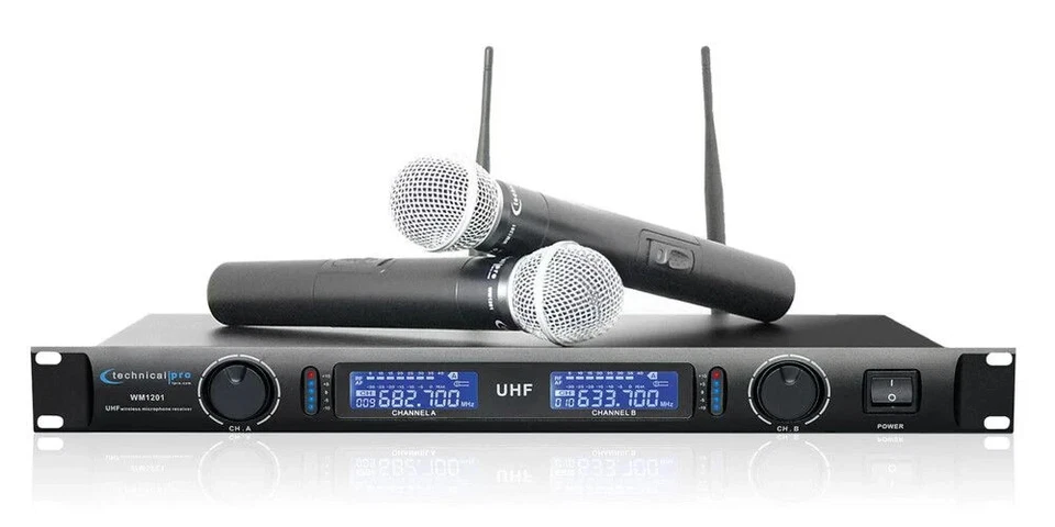 Technical Pro Wm1302 Professional UHF Dual Wireless Microphone System
