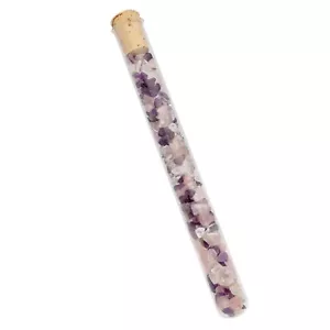 Wasserstab Reagenzglas Edelsteinstab Grundmischung Amethyst+BK+RQ 17 cm - Bild 1 von 5