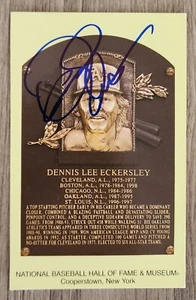 Dennis Eckersley Signed Yellow HOF Plaque Postcard MLB Athletics Red Sox RAD - Picture 1 of 2