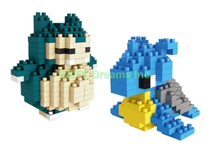 Set di 2 Mini Blocchi Edifici Lapras, Snorlax Educativo Fai Da Te v1 - Foto 1 di 2
