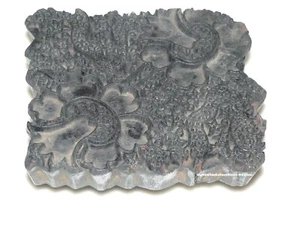 Old Indian India Wood Print Block Handmade Fabric Wallpaper Stars n Flowers - Picture 1 of 9