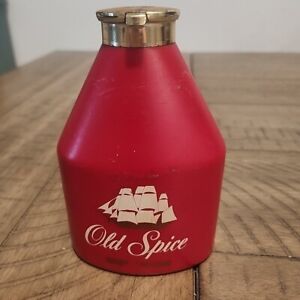 Vintage Old Spice Body Talcum Powder Red Plastic Bottle with Slide Lid
