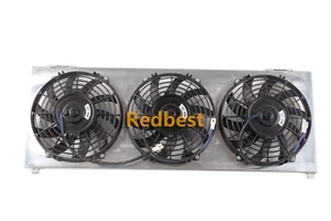 Aluminum Shroud& 3x9''Fan For Radiator 91-01 Jeep Cherokee XJ Comanche 2.8 4.0L - Picture 1 of 11