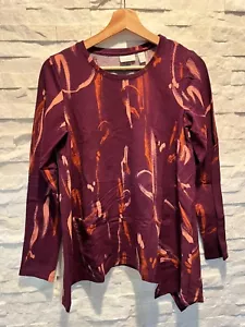 EUC Damen LOGO Lounge L/S Tunika Swing Top Sweatshirt Tasche weinrot XS - Bild 1 von 8