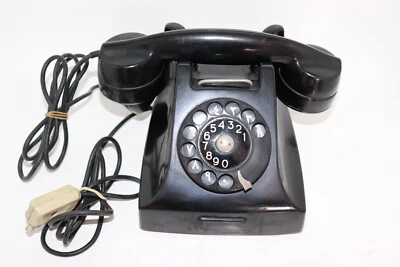 Teléfono de Escritorio Giratorio Ericsson Negro Baquelita LM De Colección Raro. Foto 1 de 4