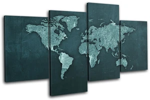 World Atlas Antique Vintage Maps Flags MULTI CANVAS WALL ART Picture Print - Picture 1 of 1
