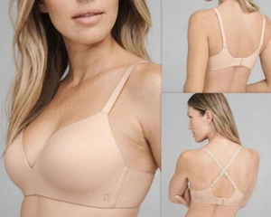 Nuevo con etiquetas Sujetador Demi Convertible Segunda Piel Ligeramente Forrado 34DDD en Rosa Suave - Imagen 1 de 13