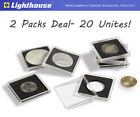 20 Lighthouse Quadrum 39mm Square 2x2 Snaplock Coin Capsules Storage Holders NEW