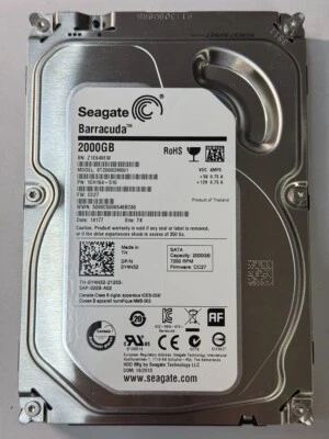 Dell Y4N52 ST2000DM001 2TB 7,2K RPM  64MB Cache 6Gb/s SATA 3.5"HDD - Image 1 of 4
