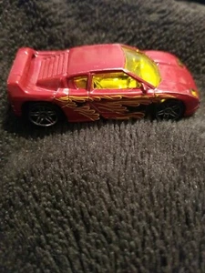 Hot Wheels Toy Car 1990 Mattel Fire Flames Diecast Sports Car Zender Fact 4 - Picture 1 of 4