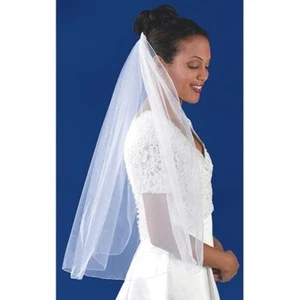 Rolled Edge Single Layer Bridal Veil - Picture 1 of 1