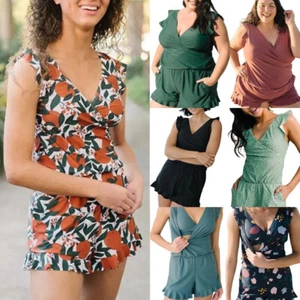 Summer A Romper Built In Bra For Women Shorts Leggings Swimwear Swim Romper - Picture 1 of 26