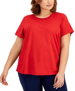 MSRP $20 Id Ideology Plus Size Birdseye Mesh T-Shirt Red Size 1X - Picture 1 of 1