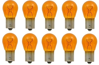 10pcs 1156NA Amber Light Bulb Tail Rear Brake Stop Turn Front Signal Orange 1156 - Image 1 of 2