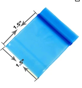 BLUE DIME BAGS 100ct  1.5" x 1.5" APPLE 1515  PREMIUM THICKNESS 2.5mil - Picture 1 of 1