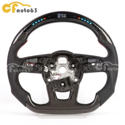 碳纤维 LED 方向盘适用于 2017+ 奥迪 A3 A4 A5 S3 S4 S5 RS3 RS4 RS5 — 第 1/4 张图片