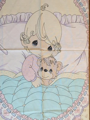 Precious Moments PMI Spectrix Fabric Blanket Panel Girl Teddy Bear - Image 1 of 4