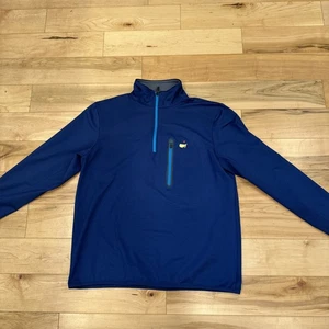 Men’s Masters Tech 1/4 Zip Blue Augusta Performance Golf Activewear Small LS - Picture 1 of 11