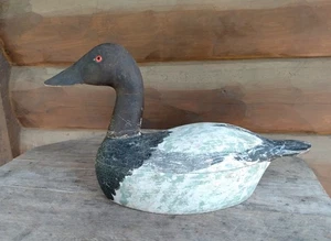Antique Canvasback Drake Wooden Decoy High Head Style Scalloped Shoulders - Picture 1 of 14