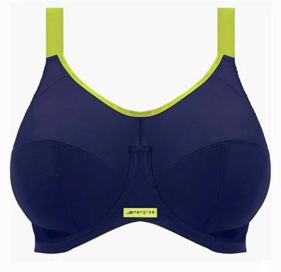 Sujetador deportivo ELOMI Energise EE. UU. 34N UK 34JJ azul marino gancho en J convertible con aros Foto 1 de 4