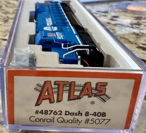 Atlas N Scale GE Dash 8-40B Conrail #5077 Locomotive DC/DCC/NIB - Picture 1 of 4