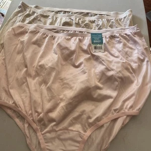 VANITY FAIR Sz 8 XL Silky NYLON BRIEFS Panty 13001 Granny FAWN & BLUSHMULTI - Picture 1 of 18