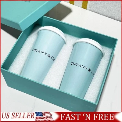 Tiffany & Co. Pink Fine Bone China Paper Cup Style Tumblers Set of 2 with Box - Image 1 of 4