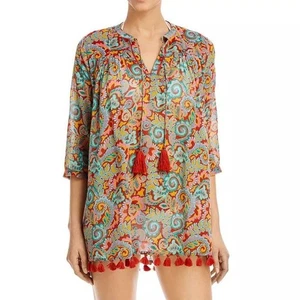 Roller Rabbit x Anthropologie Damen Rodez Serafina Baumwolle Tunika Top - Bild 1 von 9