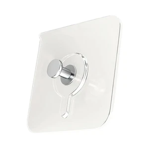 10 Pcs* Transparent Sticky Wall Hooks Convenience Picture Hangers Without Nails  - Picture 1 of 14