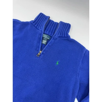 Ralph Lauren Boys Cotton 1/4 Zip Pullover Blue - Image 1 of 4