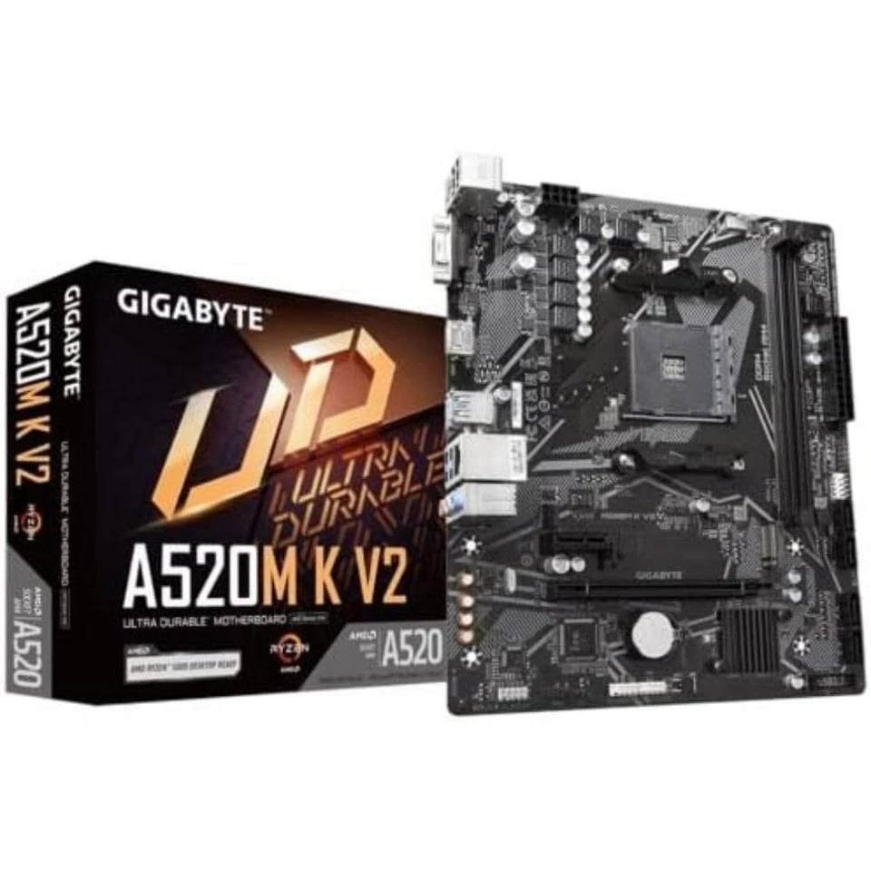 GIGABYTE Placa Base A520M K V2 - Compatible con CPUs AMD Ryzen Serie 5000 AM4, h - Imagen 1 de 1