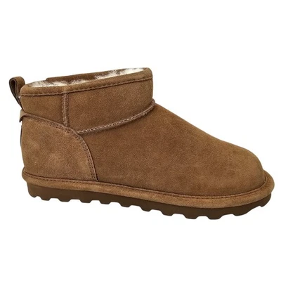  Bearpaw Botín Corto Marrón Tobillo Cuero Gamuza Piel de Oveja Forro Lana Para Mujer 9 Foto 1 de 4