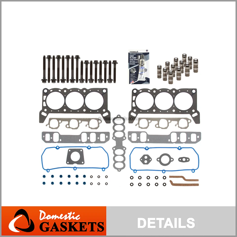 Head Gasket Set Lifters Fit 94-95 Mercury Cougar Ford Thunderbird 3.8 VIN 4 - Image 1 of 4