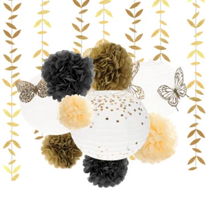 Decorazione festa compleanno carta pompon decorazioni matrimonio lanterne - Foto 1 di 11