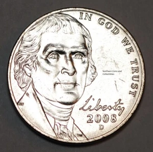 United States 5 Cents 2008 D Jefferson Nickel USA UNC From Mint Roll KM# 381 - Picture 1 of 2