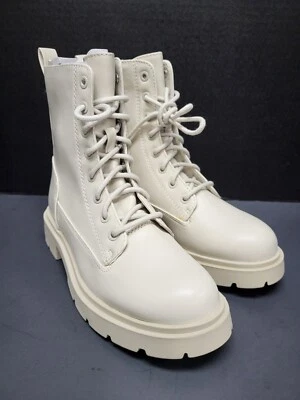 Women's No Boundaries Combat Boots White Flex Sole, Multiple Sizes, Brand New!!! - Image 1 of 4