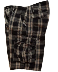 Arizona Jean Co Men’s Blue/Grey/White Plaid Classic Fit SHORTS / CHINO - Size 32 - Picture 1 of 2