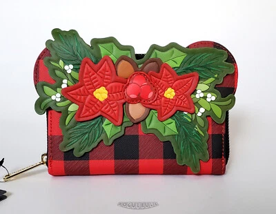 🚦Loungefly Disney Минни-Маус мыши клетку праздник бумажник - новый! - Изображение 1 из 4