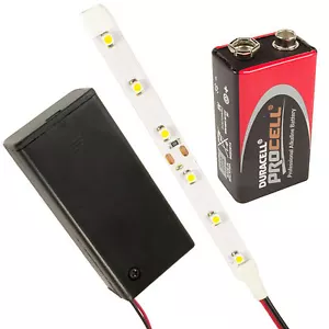 Kit Luci Striscia LED Aereo Elicottero RC Buggy Camion PP3 Supporto Interruttore Precablato - Foto 1 di 1